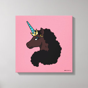 Afro Unicorn   Magisk Canvastryck
