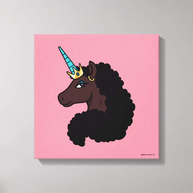 Afro Unicorn | Magisk Canvastryck (Framsida)
