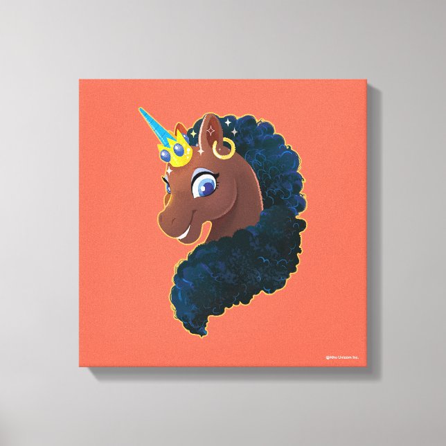 Afro Unicorn | Magisk Canvastryck (Framsida)