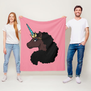 Afro Unicorn Magisk Fleecefilt