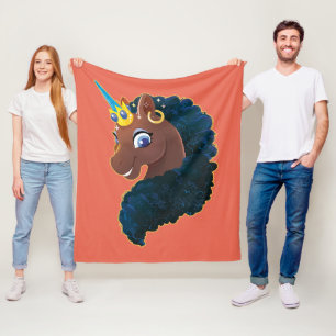 Afro Unicorn   Magisk Fleecefilt