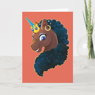 Afro Unicorn Magisk Kort