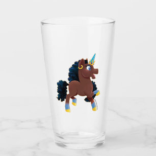 Afro Unicorn Magiskt prancing Glaskopp