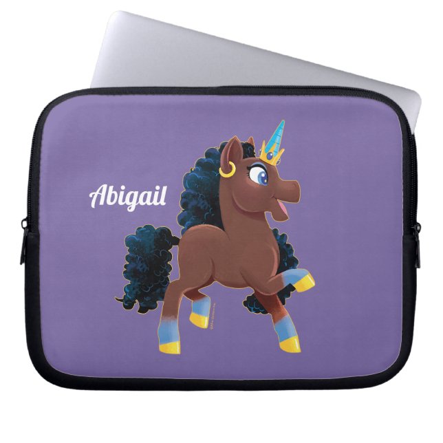 Afro Unicorn | Magiskt prancing Laptop Fodral (Framsidan)