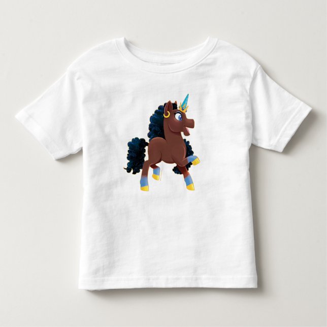 Afro Unicorn | Magiskt prancing T Shirt (Framsida)