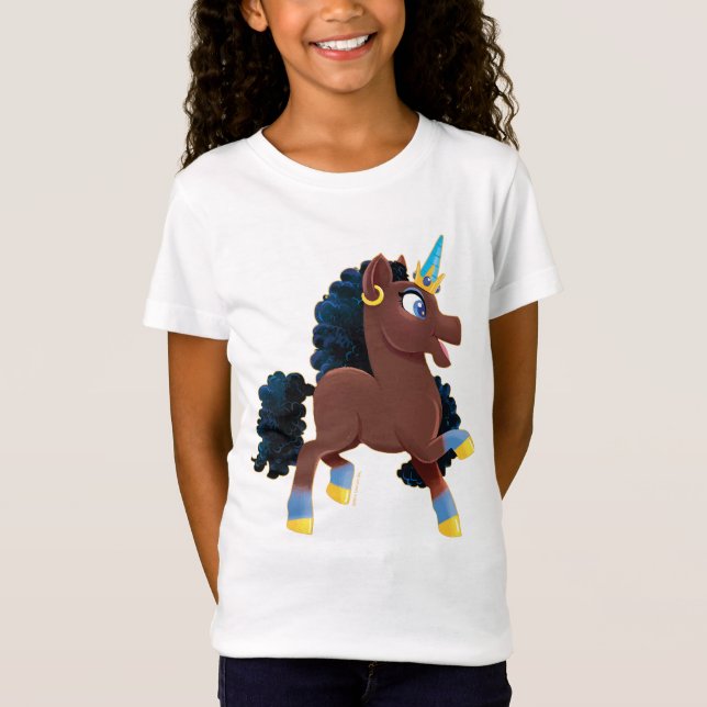 Afro Unicorn | Magiskt prancing T Shirt (Framsida)