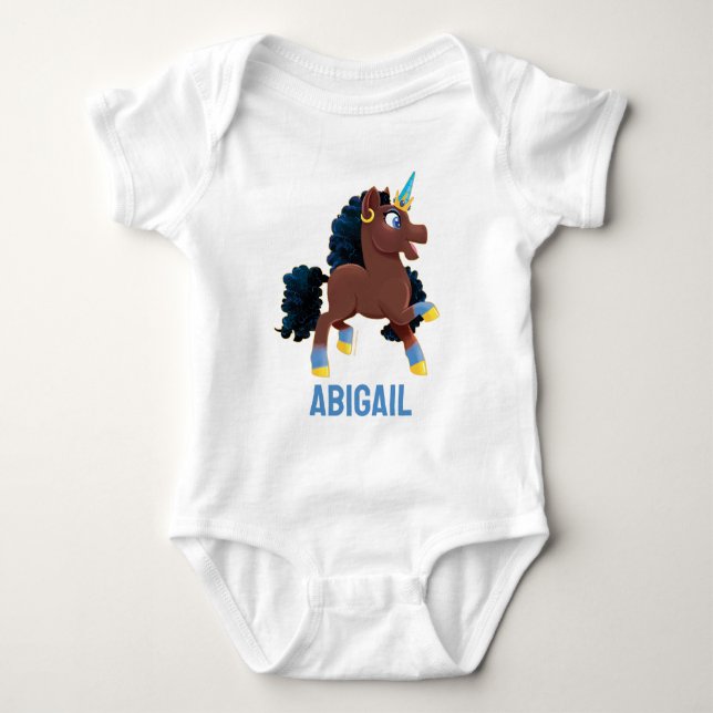 Afro Unicorn | Magiskt prancing T Shirt (Framsida)