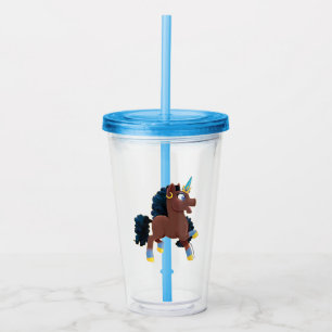 Afro Unicorn Magiskt prancing Take Away Mugg