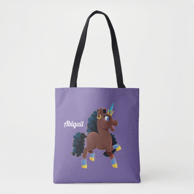 Afro Unicorn | Magiskt prancing Tygkasse (Framsida)