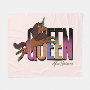 Afro Unicorn Queen Design Fleecefilt