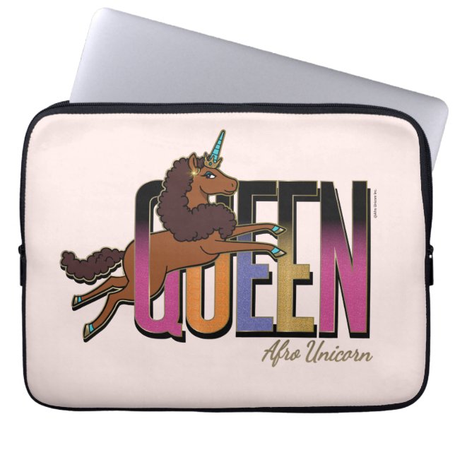 Afro Unicorn Queen Design Laptop Fodral (Framsidan)