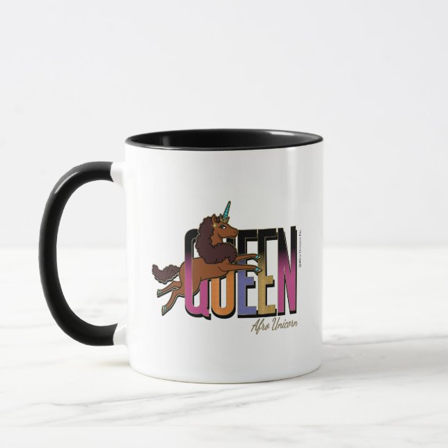 Afro Unicorn Queen Design Mugg (Vänster)