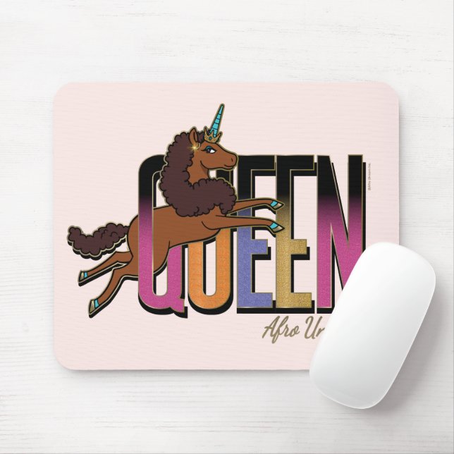 Afro Unicorn Queen Design Musmatta (Med mus)