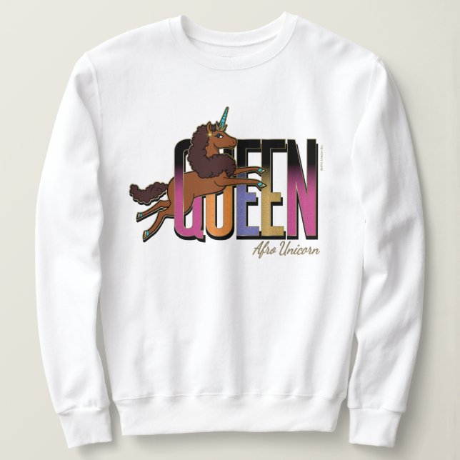 Afro Unicorn Queen Design T Shirt (Design framsida)