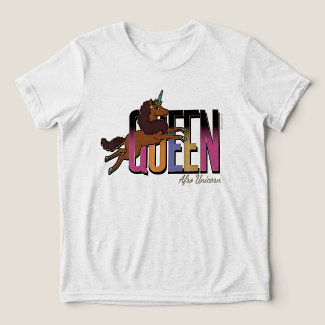 Afro Unicorn Queen Design T Shirt (Design Framsida)