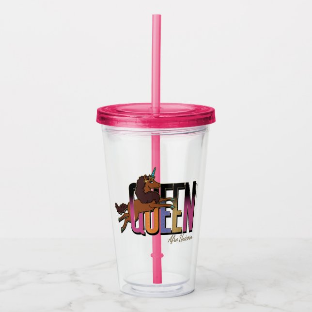 Afro Unicorn Queen Design Take Away Mugg (Framsida)