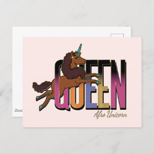Afro Unicorn Queen Design Vykort