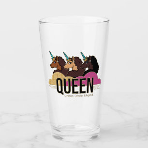 Afro Unicorn Queen Trio Design Glaskopp