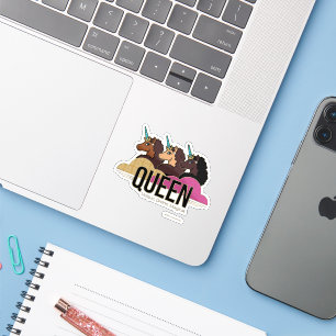 Afro Unicorn Queen Trio Design Klistermärken