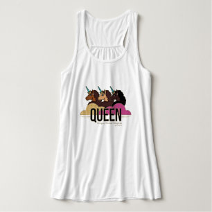 Afro Unicorn Queen Trio Design Linne Med Racerback