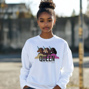 Afro Unicorn Queen Trio Design T Shirt