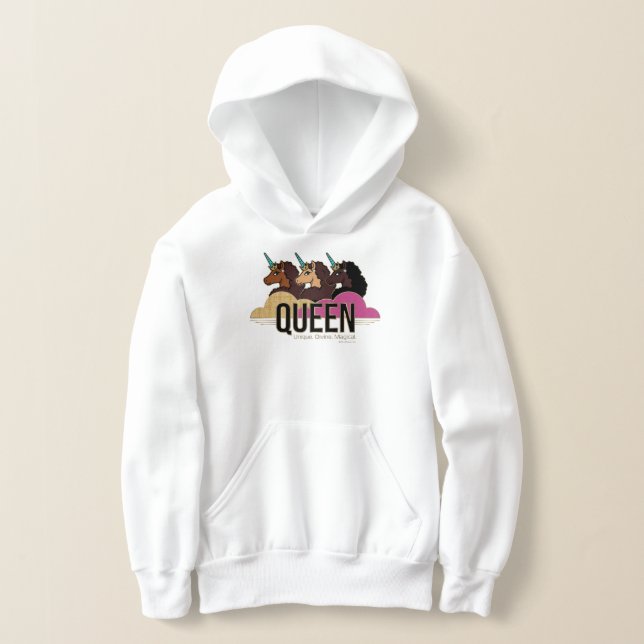 Afro Unicorn Queen Trio Design T Shirt (Laydown)