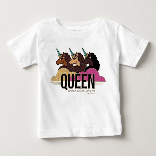 Afro Unicorn Queen Trio Design T Shirt (Framsida)