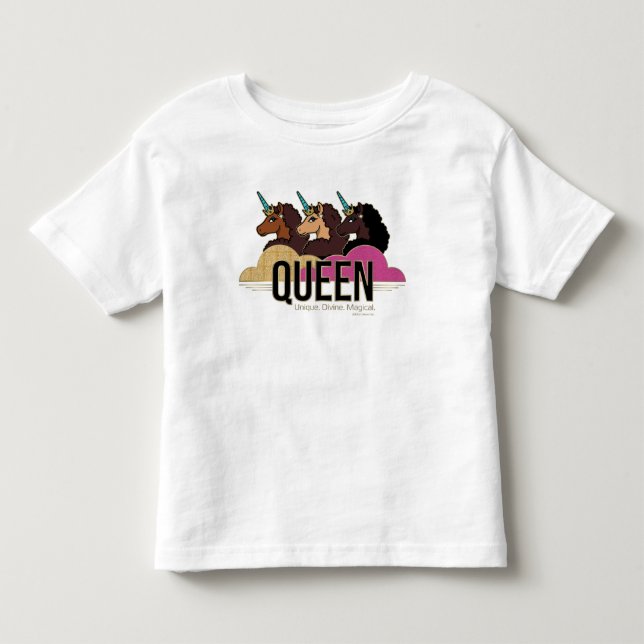 Afro Unicorn Queen Trio Design T Shirt (Framsida)