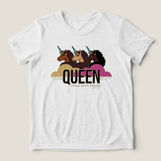 Afro Unicorn Queen Trio Design T Shirt (Design Framsida)