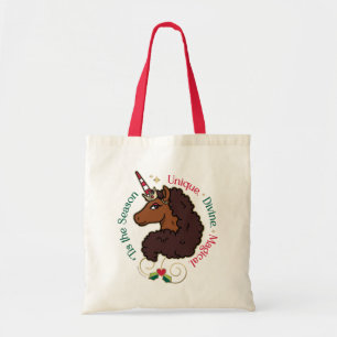 Afro Unicorn "Tis the Season Helgdag Unicorn Tygkasse
