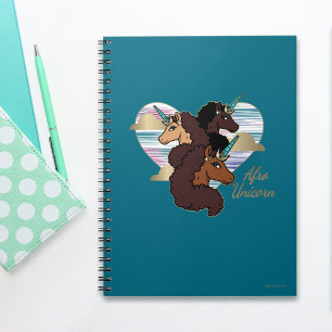 Afro Unicorn Trio Heart Design Anteckningsbok