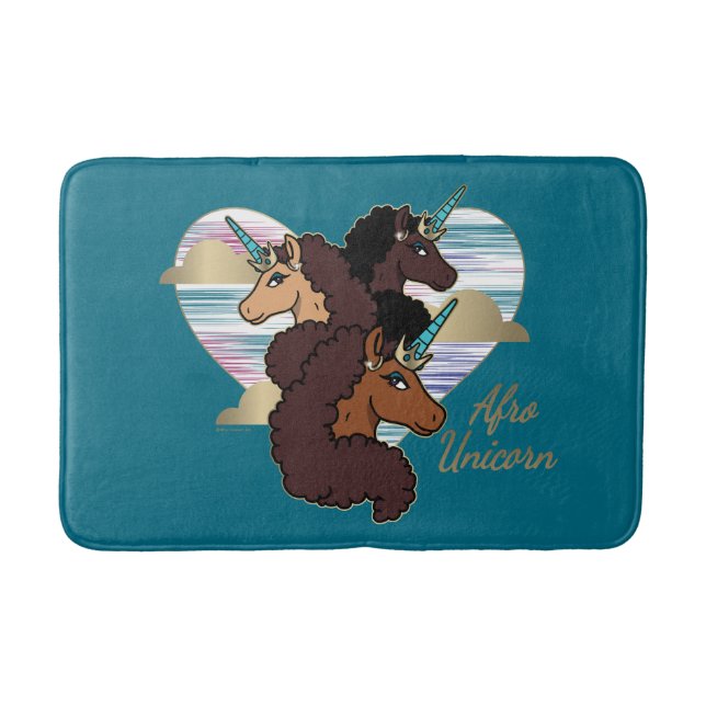 Afro Unicorn Trio Heart Design Badrumsmatta (Framsidan)