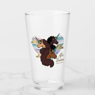 Afro Unicorn Trio Heart Design Glaskopp
