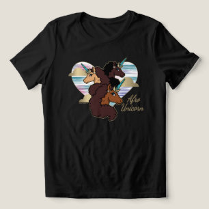 Afro Unicorn Trio Heart Design T Shirt