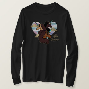 Afro Unicorn Trio Heart Design T Shirt