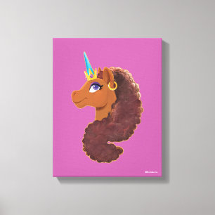 Afro Unicorn   Unik Canvastryck