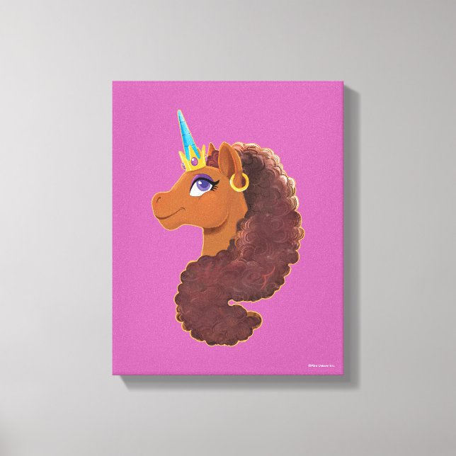Afro Unicorn | Unik Canvastryck (Framsida)