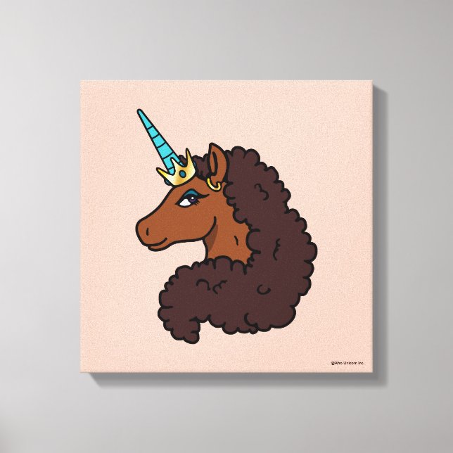 Afro Unicorn | Unik Canvastryck (Framsida)