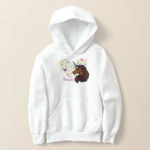 Afro Unicorn Unik hjärtdesign T Shirt
