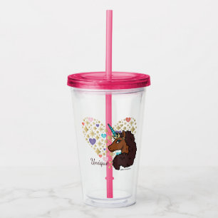 Afro Unicorn Unik hjärtdesign Take Away Mugg