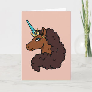 Afro Unicorn   Unik Kort