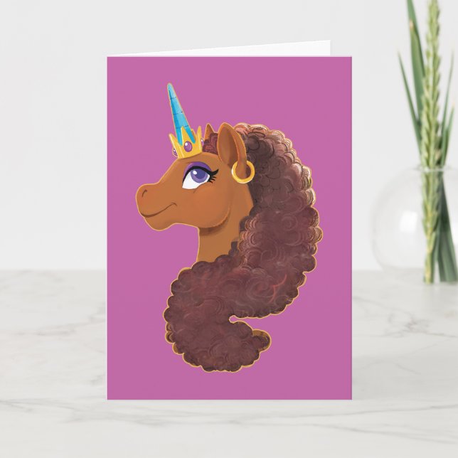 Afro Unicorn | Unik Kort (Framsida)