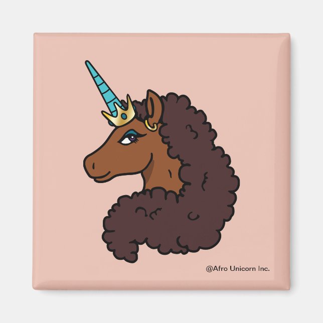 Afro Unicorn | Unik Magnet (Framsidan)