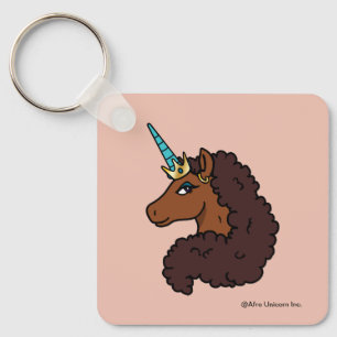 Afro Unicorn Unik Nyckelring
