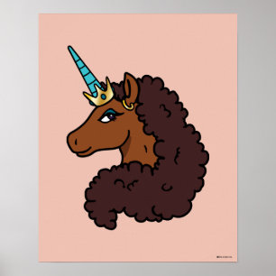 Afro Unicorn   Unik Poster