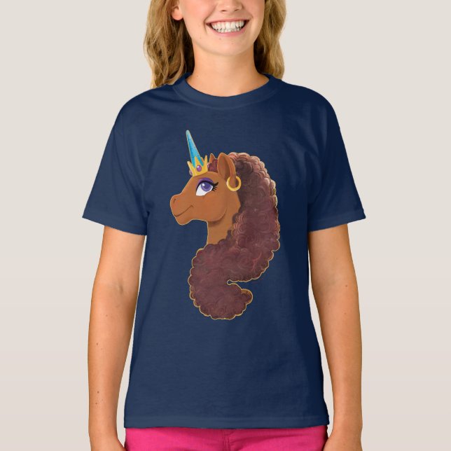 Afro Unicorn | Unik T Shirt (Framsida)
