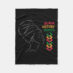 Afro Woman Black History Month Färg Manar Women Wo Fleecefilt