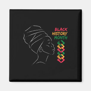 Afro Woman Black History Month Färg Manar Women Wo Magnet