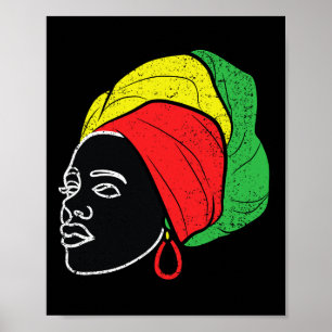 Afro Woman Black History Month Färg Manar Women Wo Poster