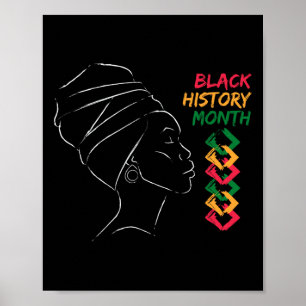 Afro Woman Black History Month Färg Manar Women Wo Poster